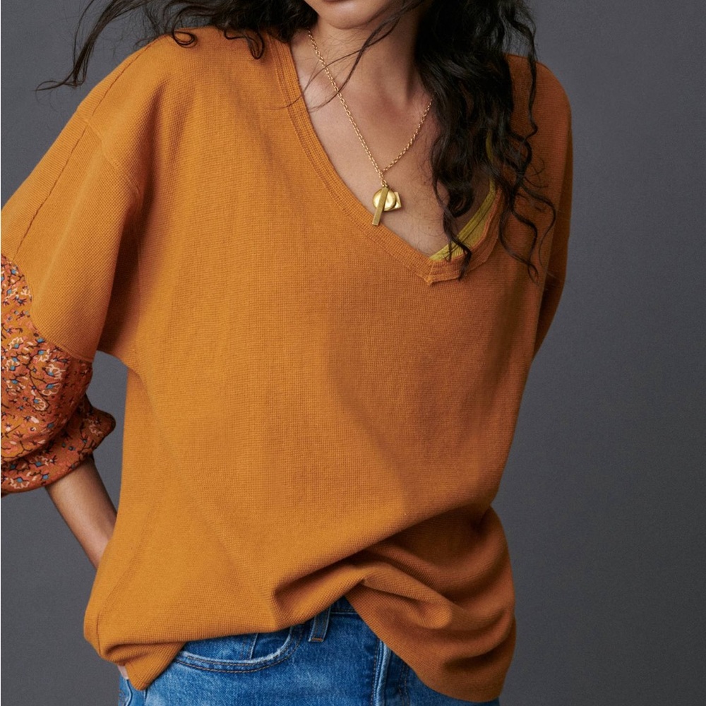 Anthropologie Burnt Orange Knit Top